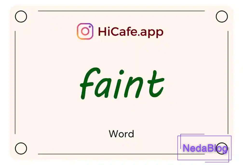 Meaning and usage of faint word