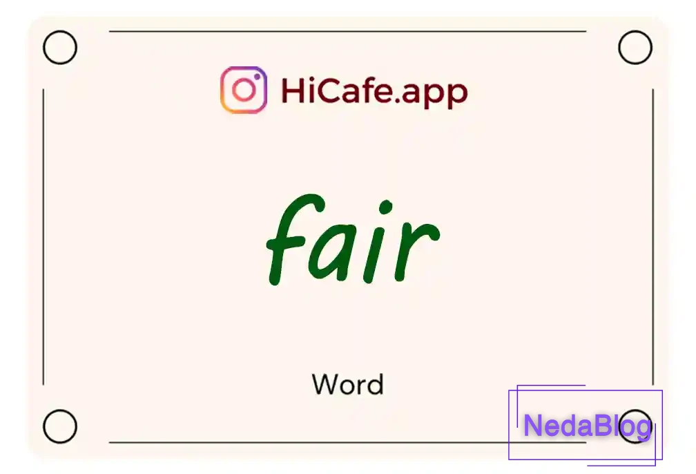 Meaning and usage of fair word