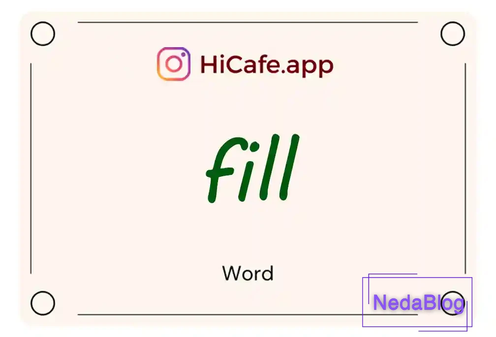 Meaning and usage of fill word