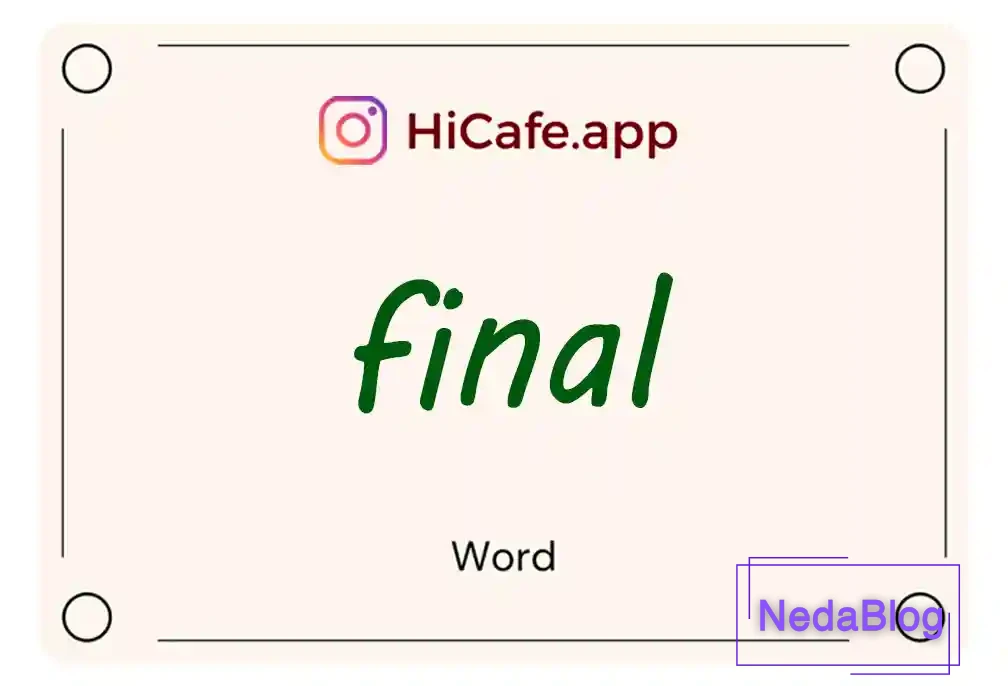 Meaning and usage of final word