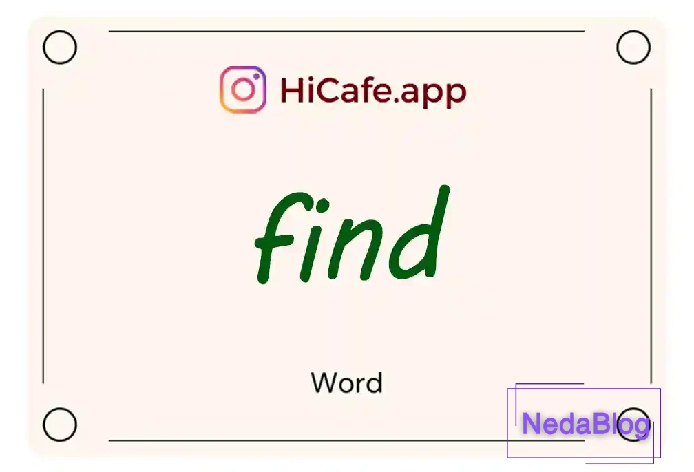 Meaning and usage of find word
