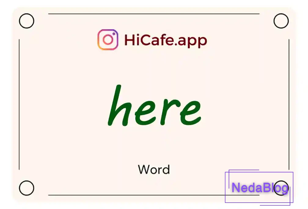 Meaning and usage of here word