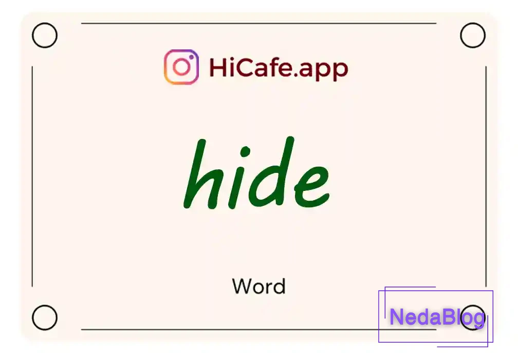 Meaning and usage of hide word