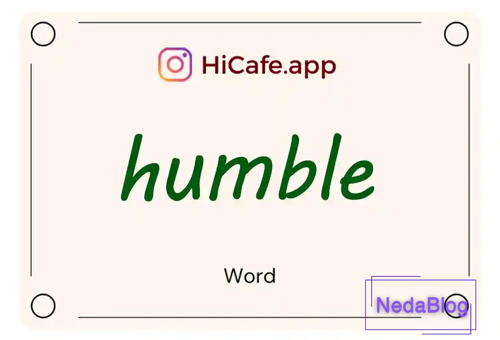 Meaning and usage of humble word