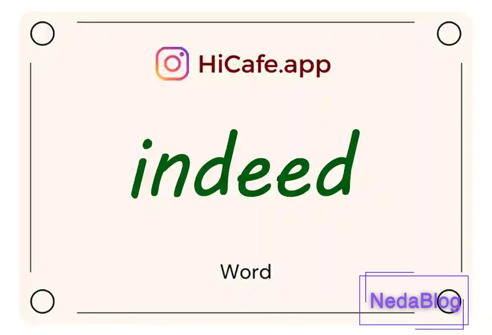 Meaning and usage of indeed word