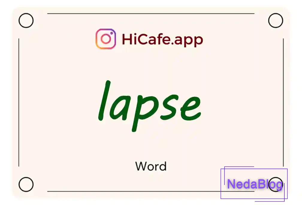 Meaning and usage of lapse word