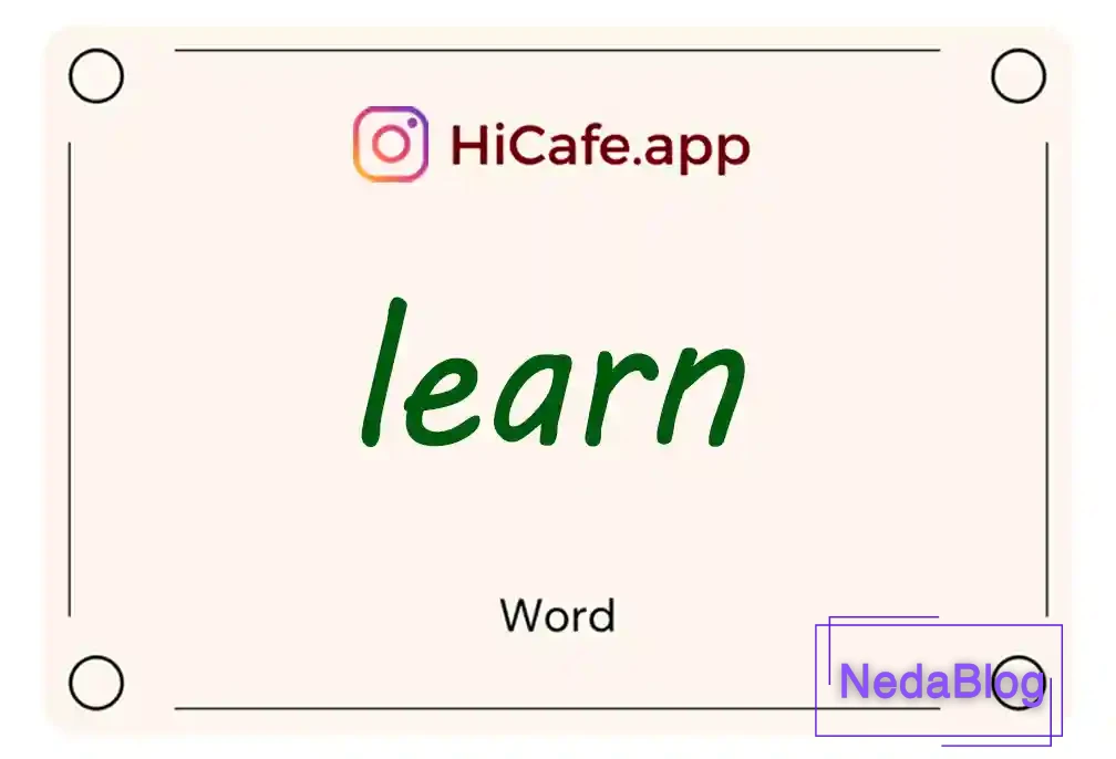Meaning and usage of learn word
