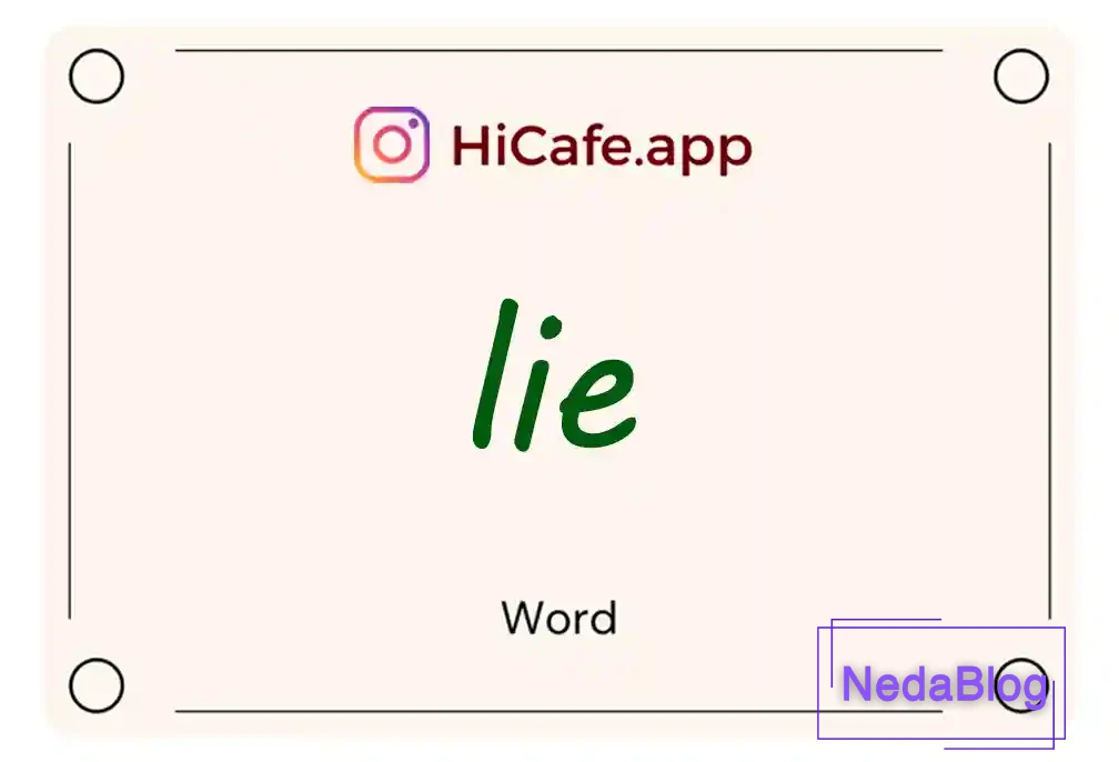 Meaning and usage of lie word