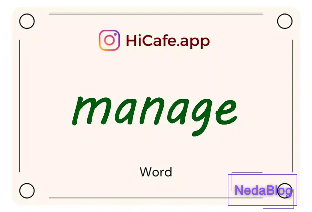 Meaning and usage of manage word