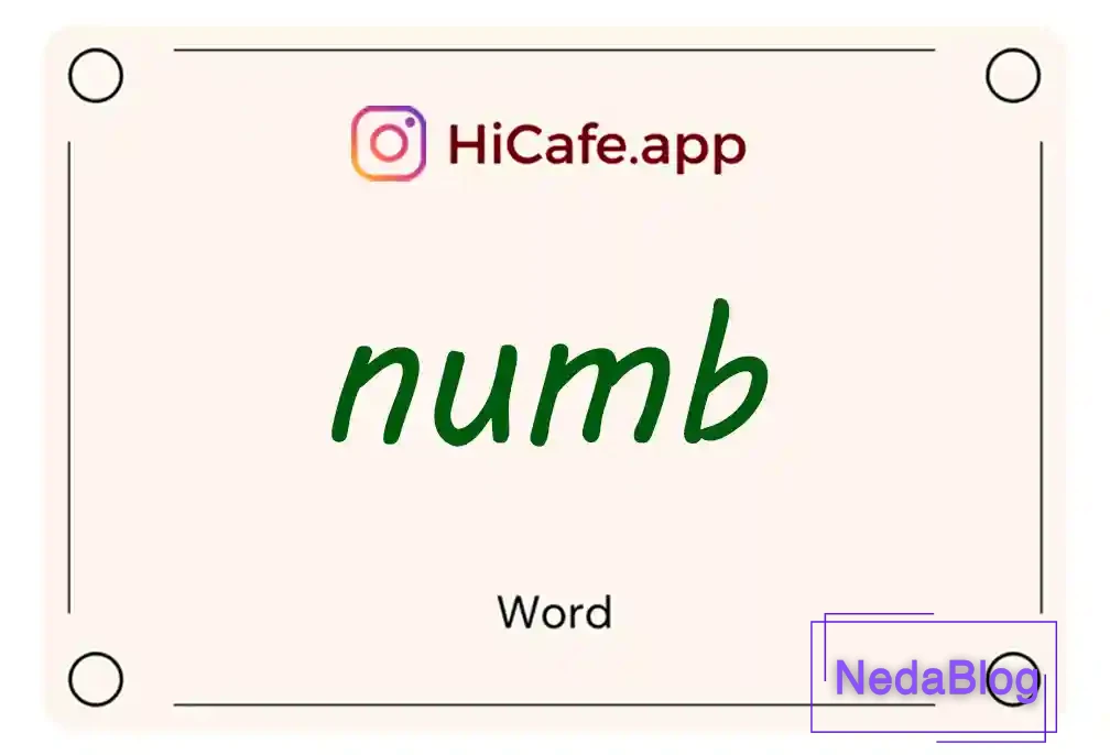 Meaning and usage of numb word