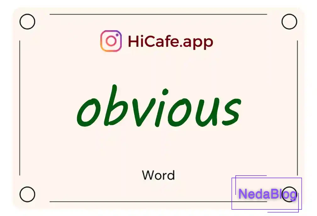 Meaning and usage of obvious word