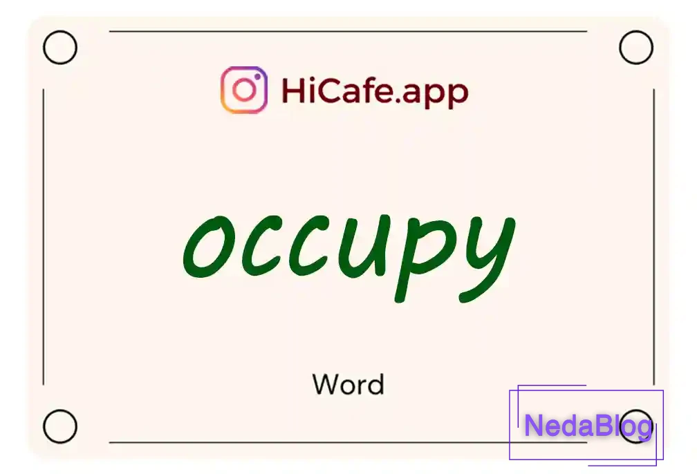 Meaning and usage of occupy word