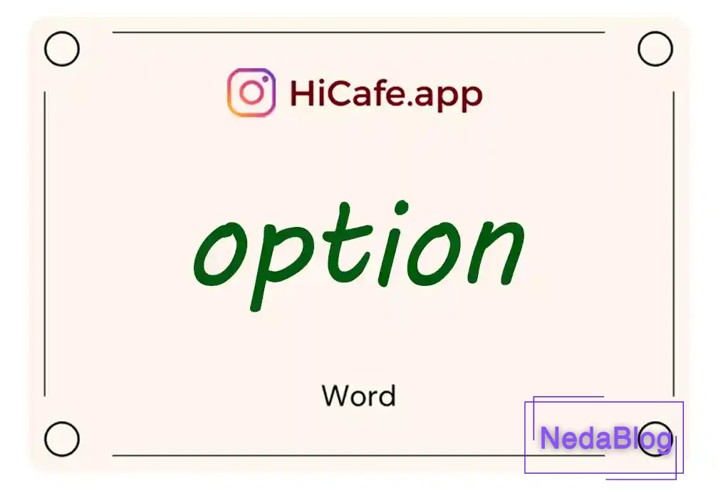 Meaning and usage of option word