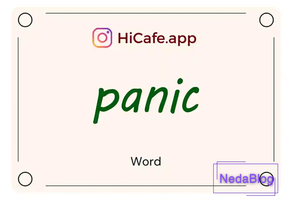 Meaning and usage of panic word