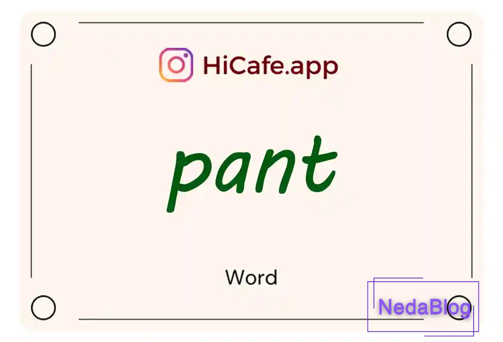 Meaning and usage of pant word