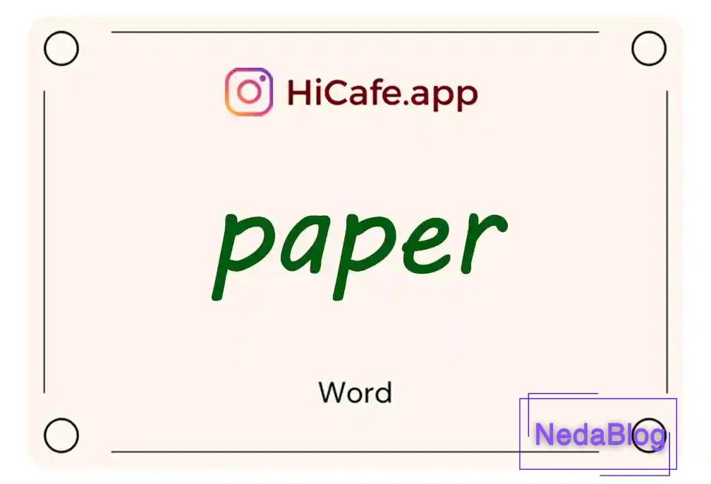 Meaning and usage of paper word