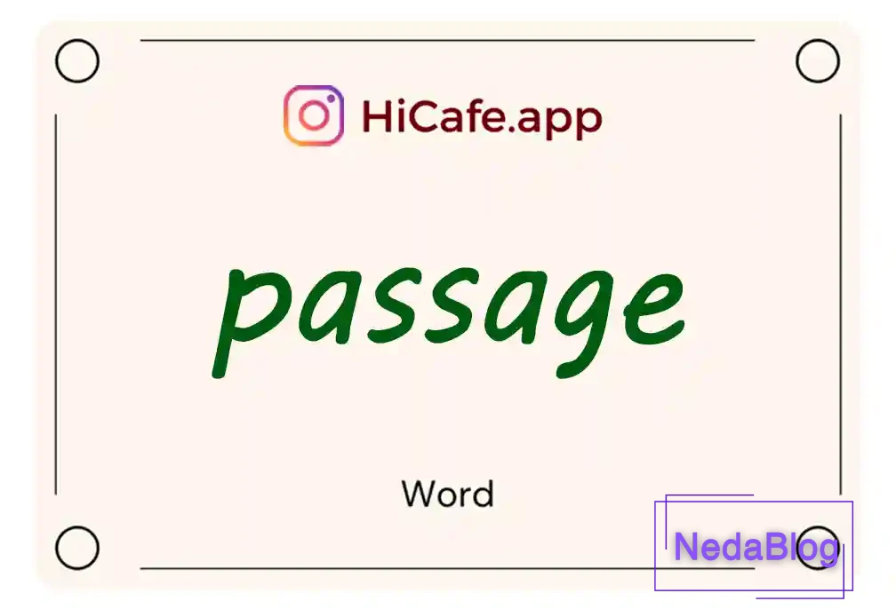 Meaning and usage of passage word