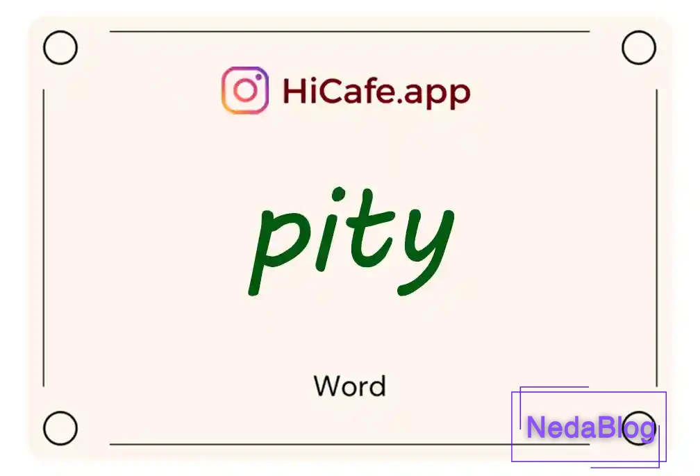 Meaning and usage of pity word
