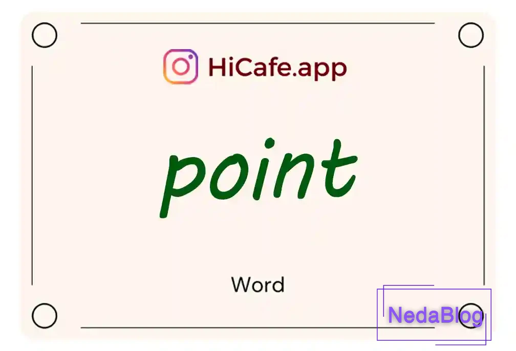 Meaning and usage of point word