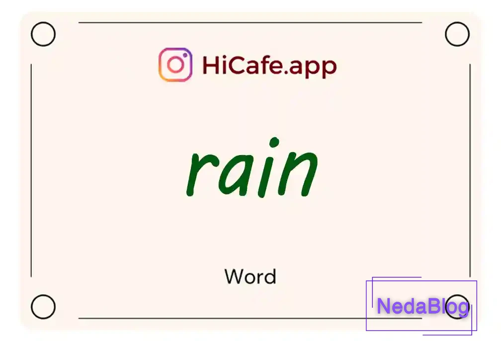 Meaning and usage of rain word