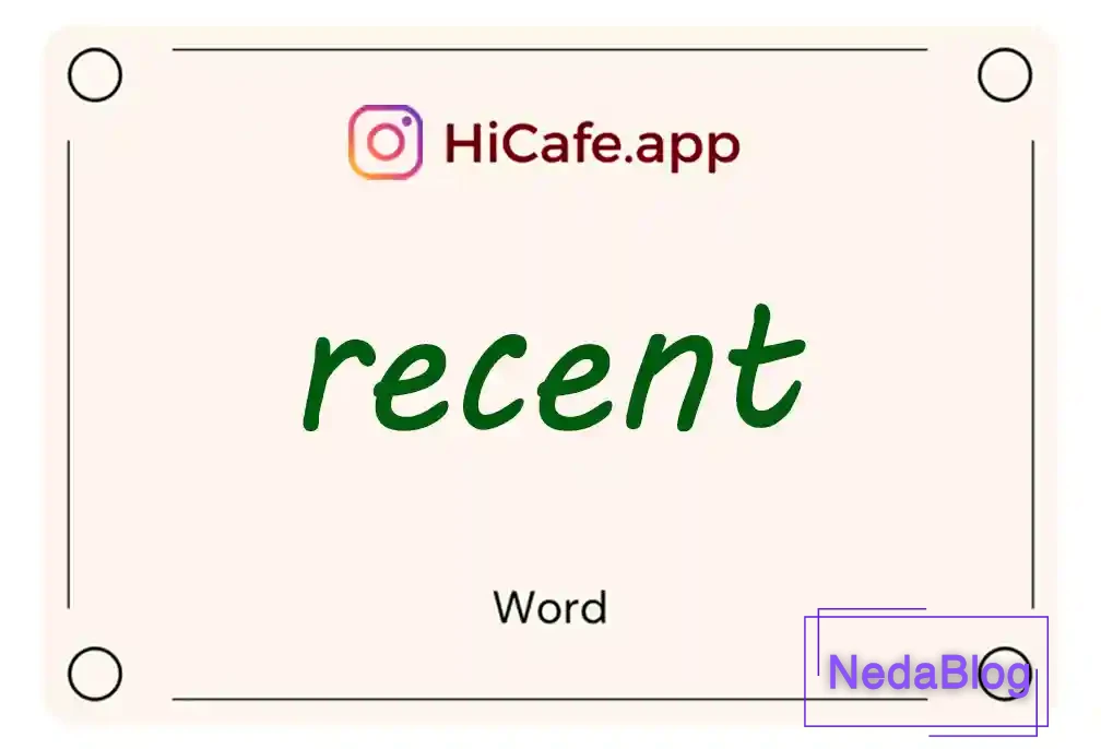 Meaning and usage of recent word