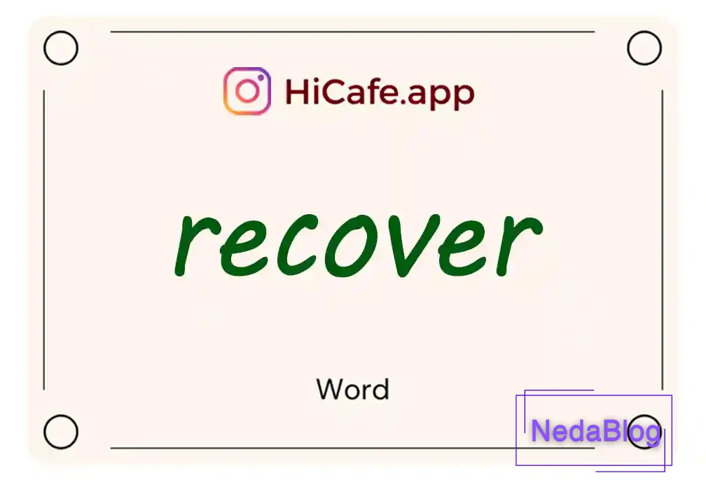 Meaning and usage of recover word