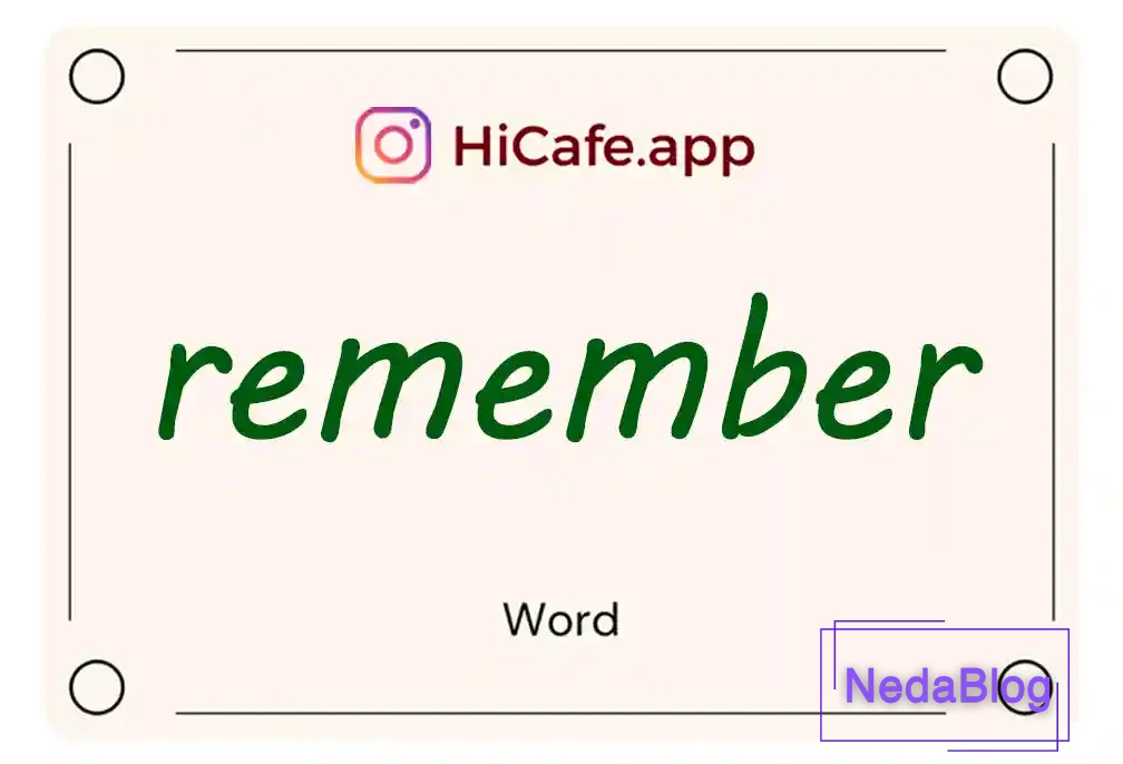 Meaning and usage of remember word