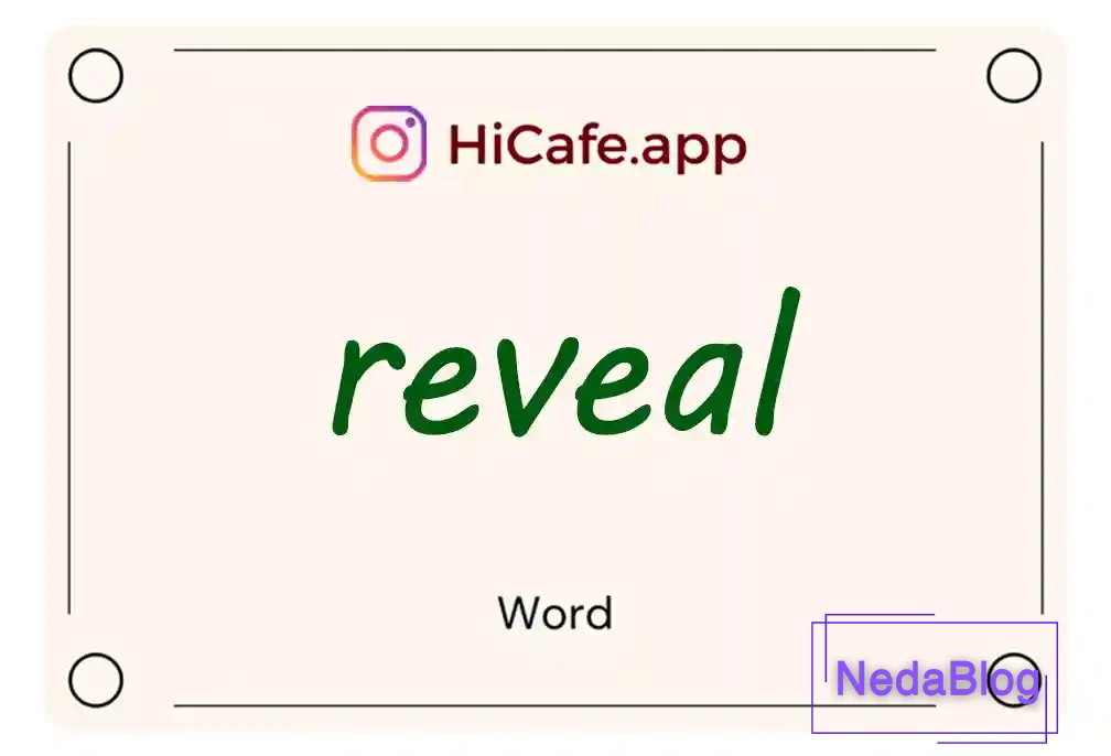 Meaning and usage of reveal word