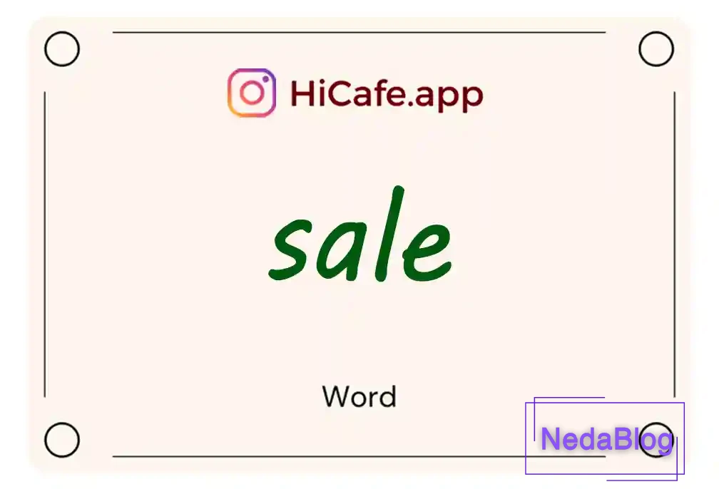 Meaning and usage of sale word