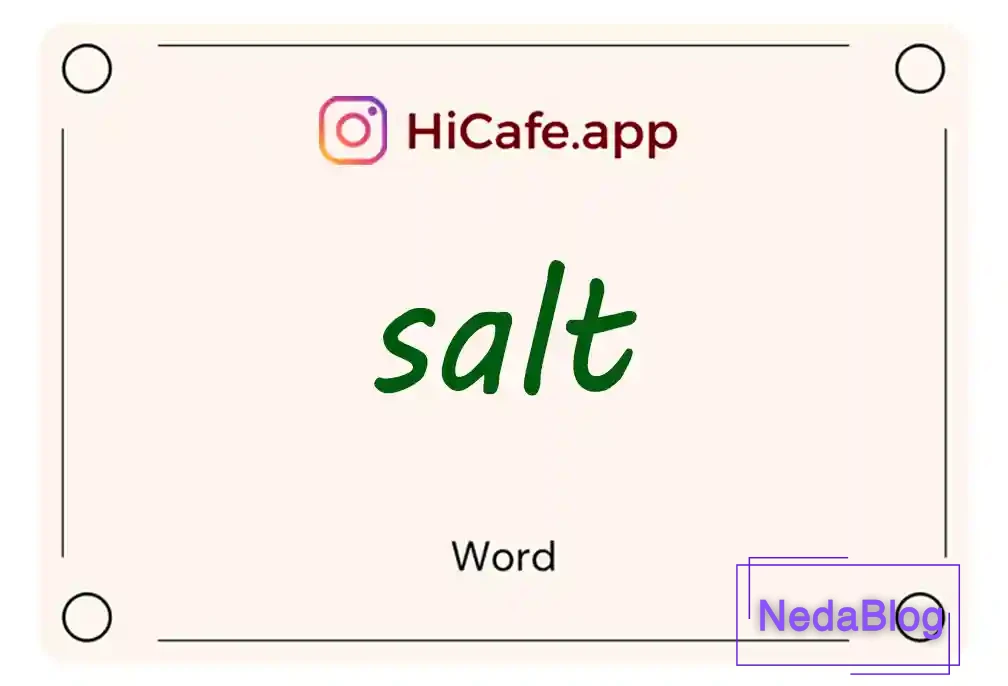Meaning and usage of salt word