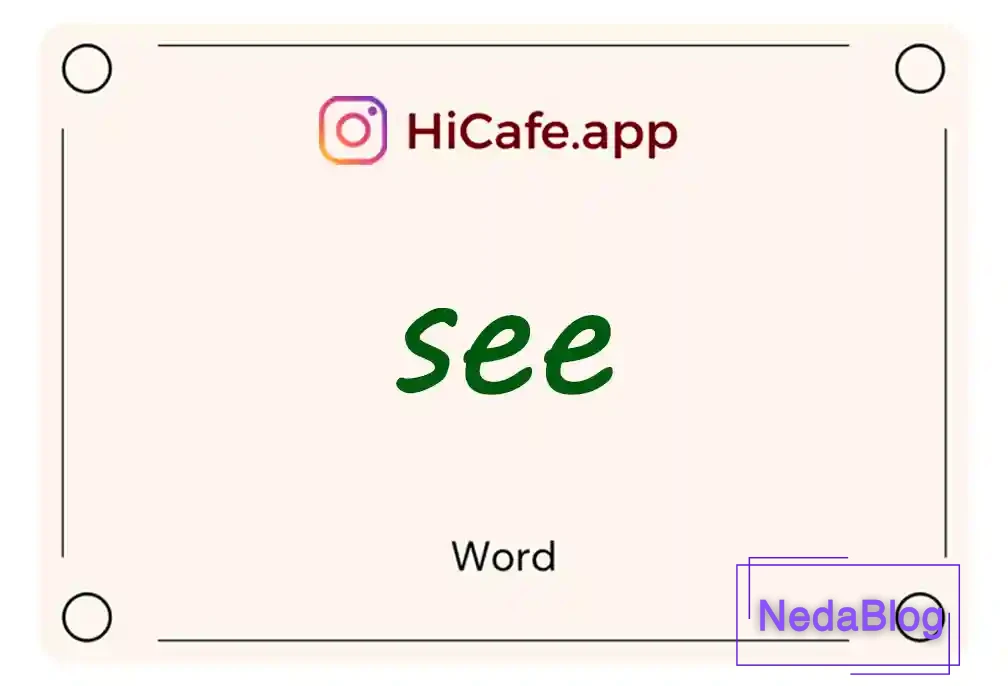 Meaning and usage of see word