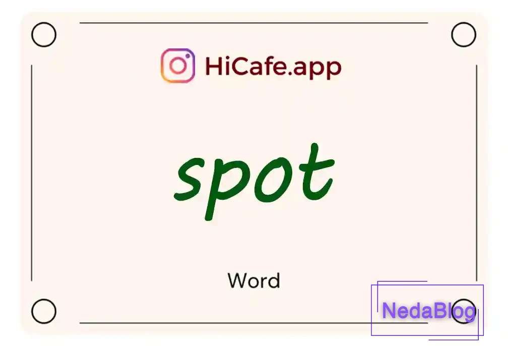 Meaning and usage of spot word