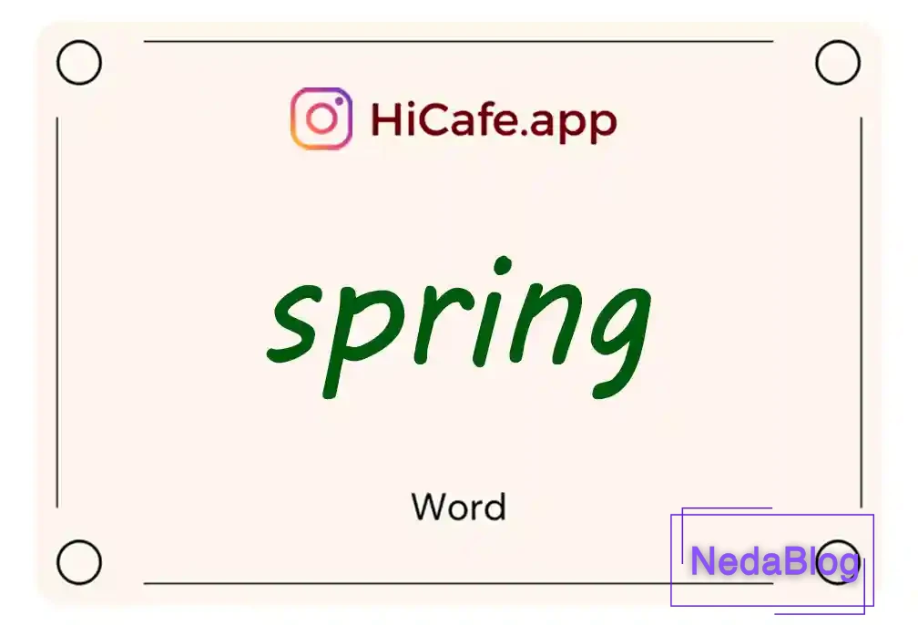 Meaning and usage of spring word