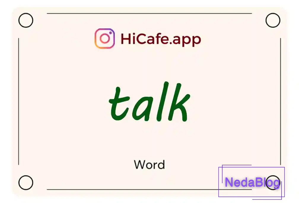 Meaning and usage of talk word