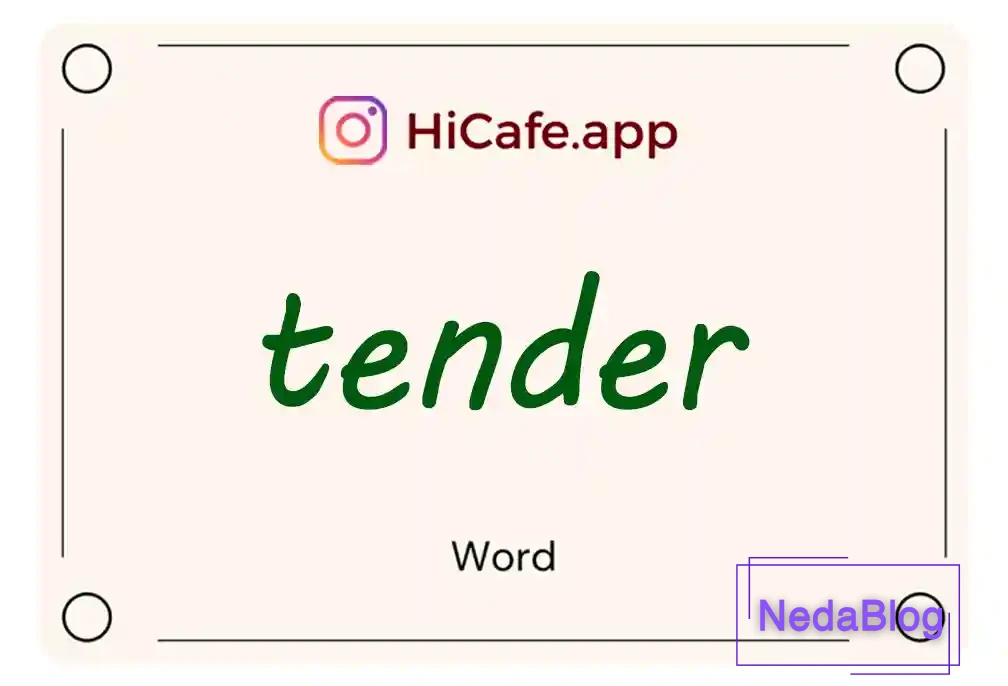 Meaning and usage of tender word