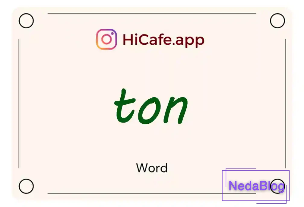 Meaning and usage of ton word