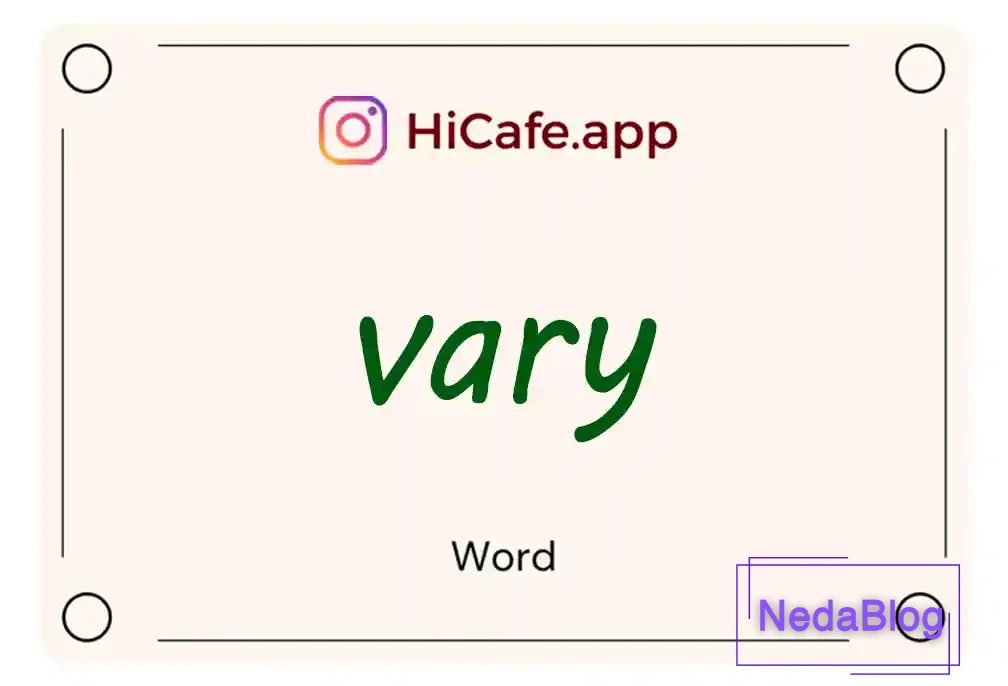 Meaning and usage of vary word