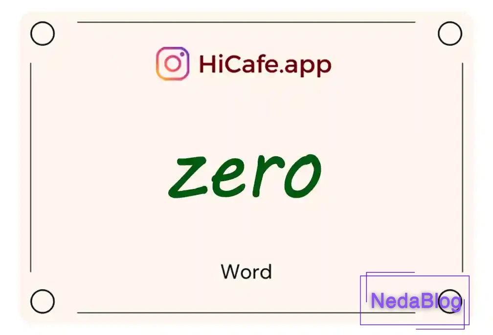 Meaning and usage of zero word