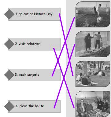 جواب وصل کنید صفحه 39 و 40  کتاب کار زبان نهم