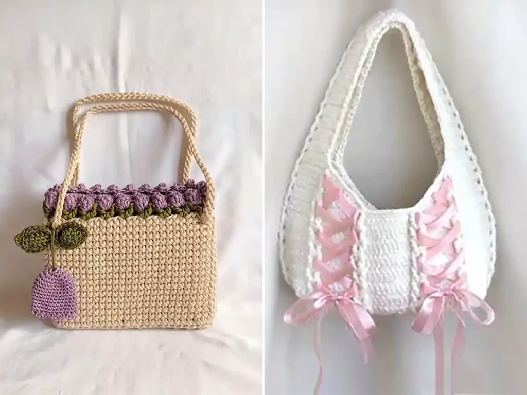 کیف دستی بافتنی شیک