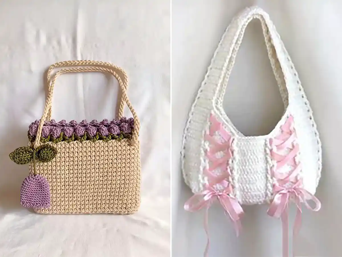 کیف دستی بافتنی شیک