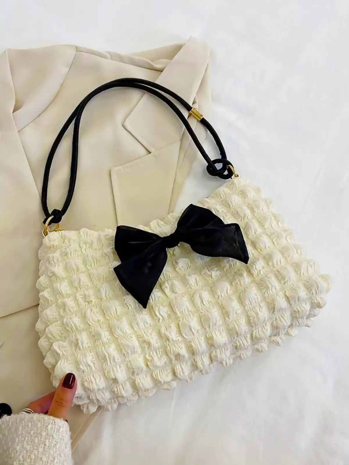 کیف دستی بافتنی شیک