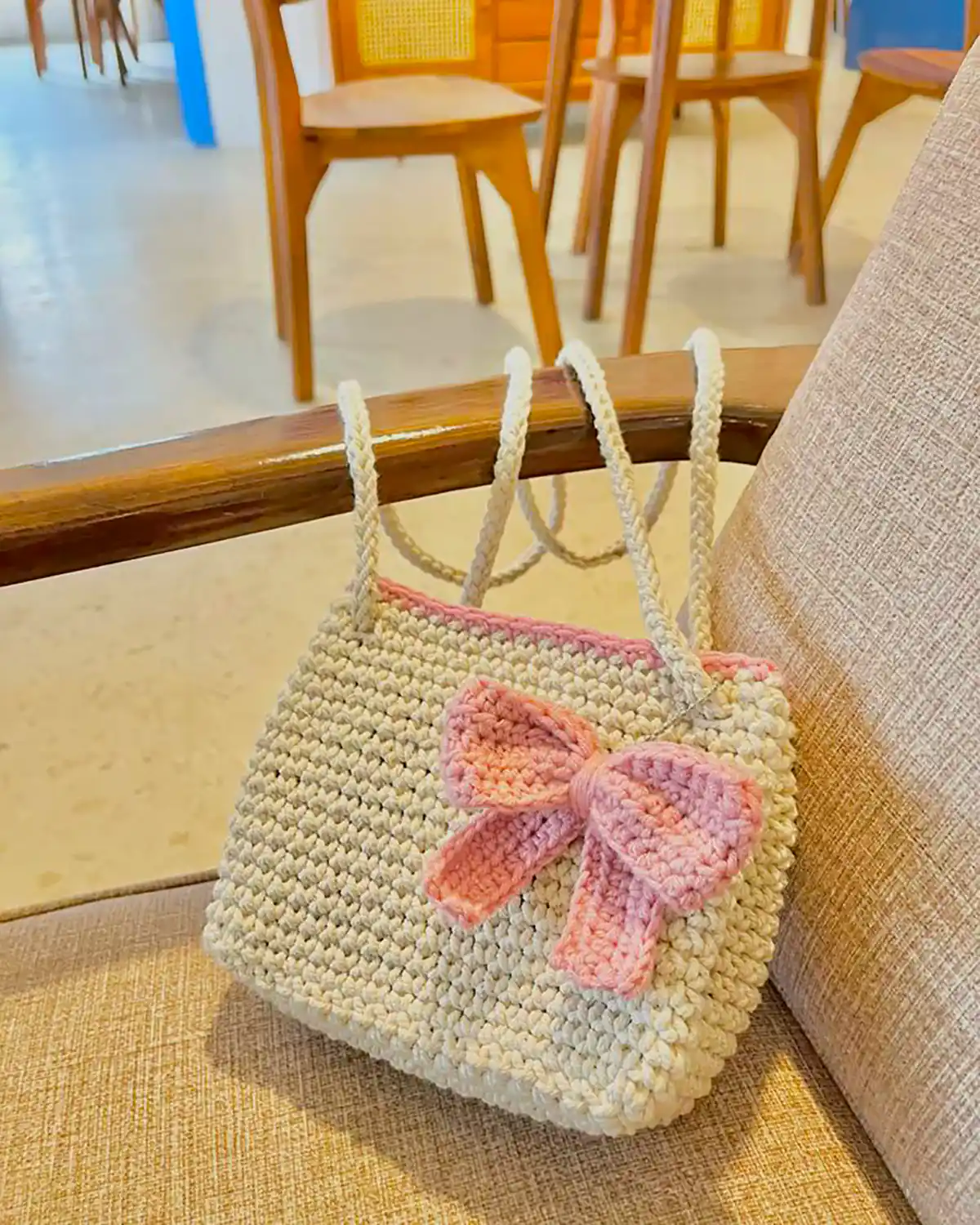 کیف دستی بافتنی شیک