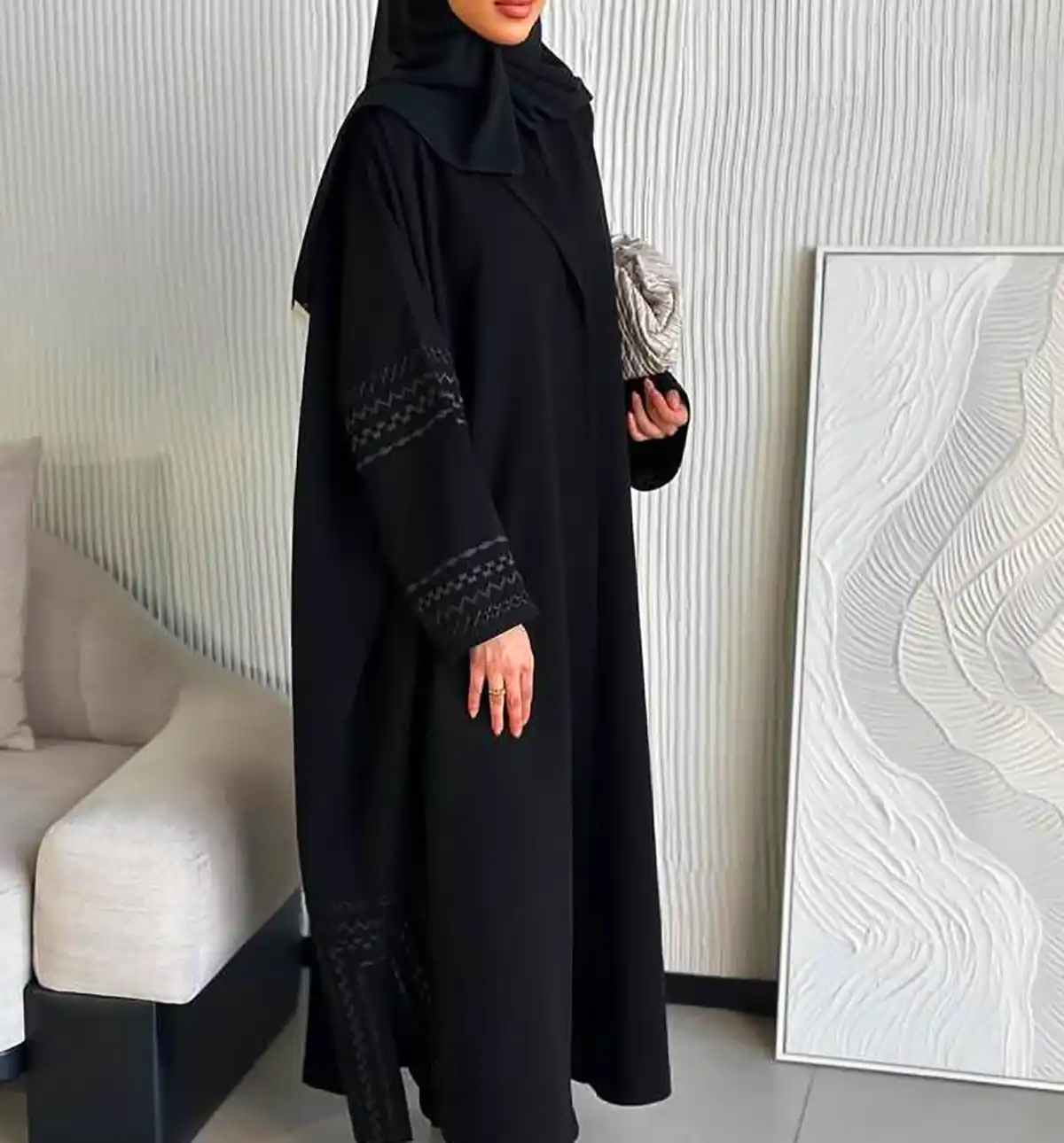 مانتو عبایی مجلسی مشکی