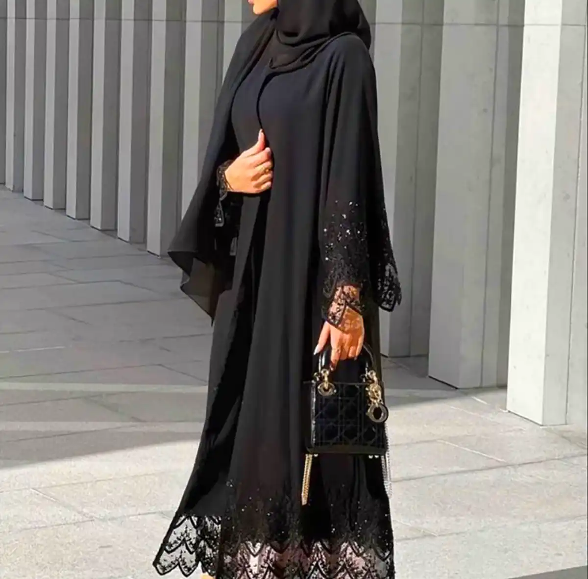 مانتو عبایی مجلسی مشکی