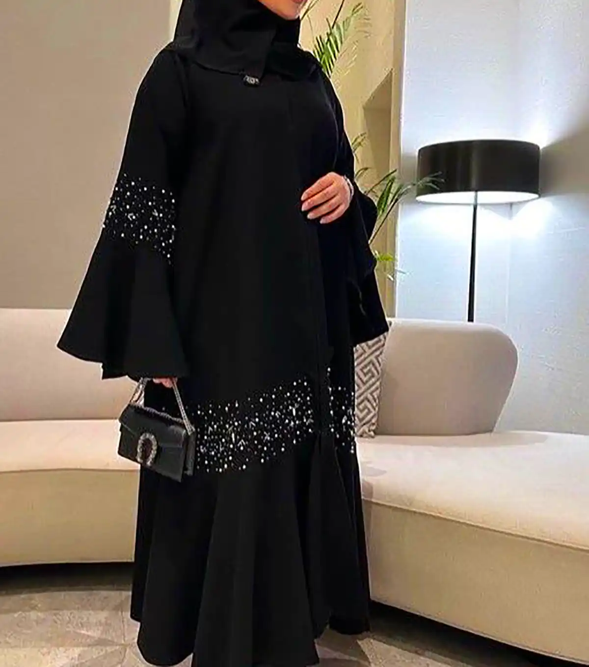 مانتو عبایی مجلسی مشکی