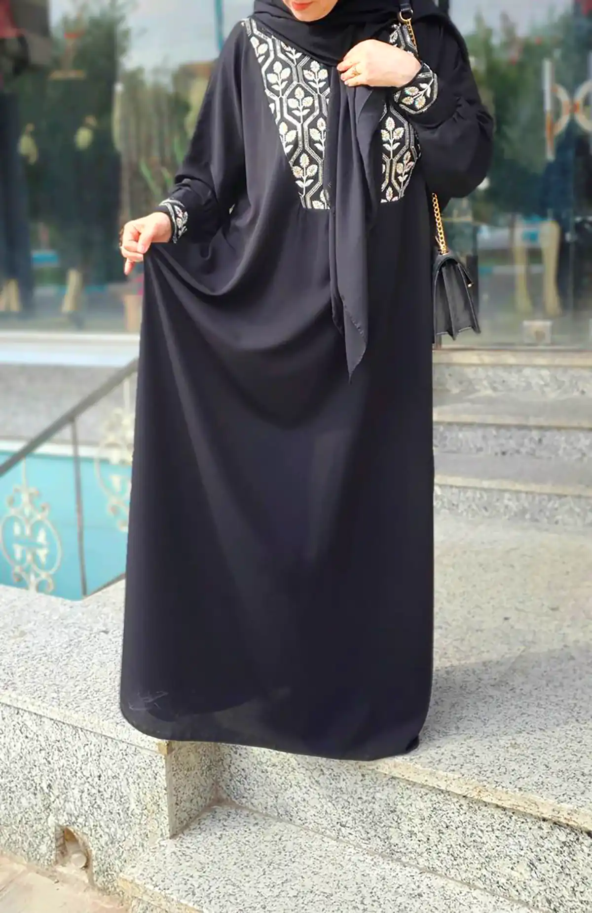 مانتو عبایی مجلسی مشکی