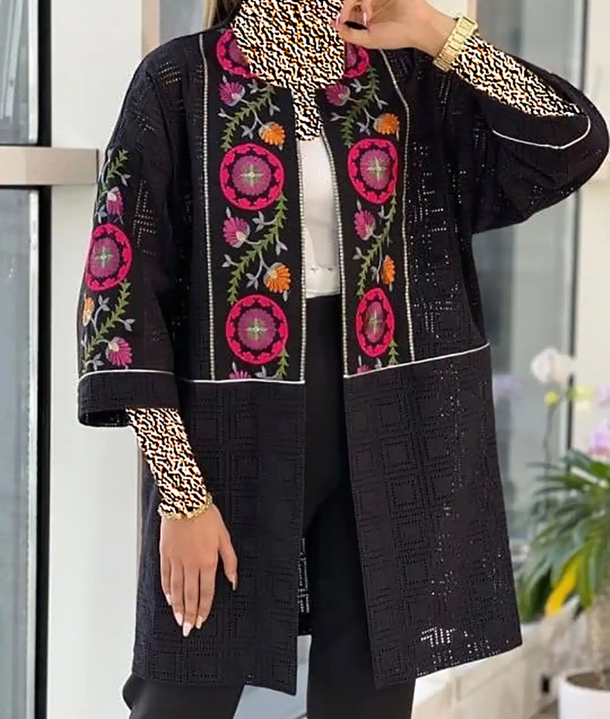 مانتو ژاکارد شیک زنانه