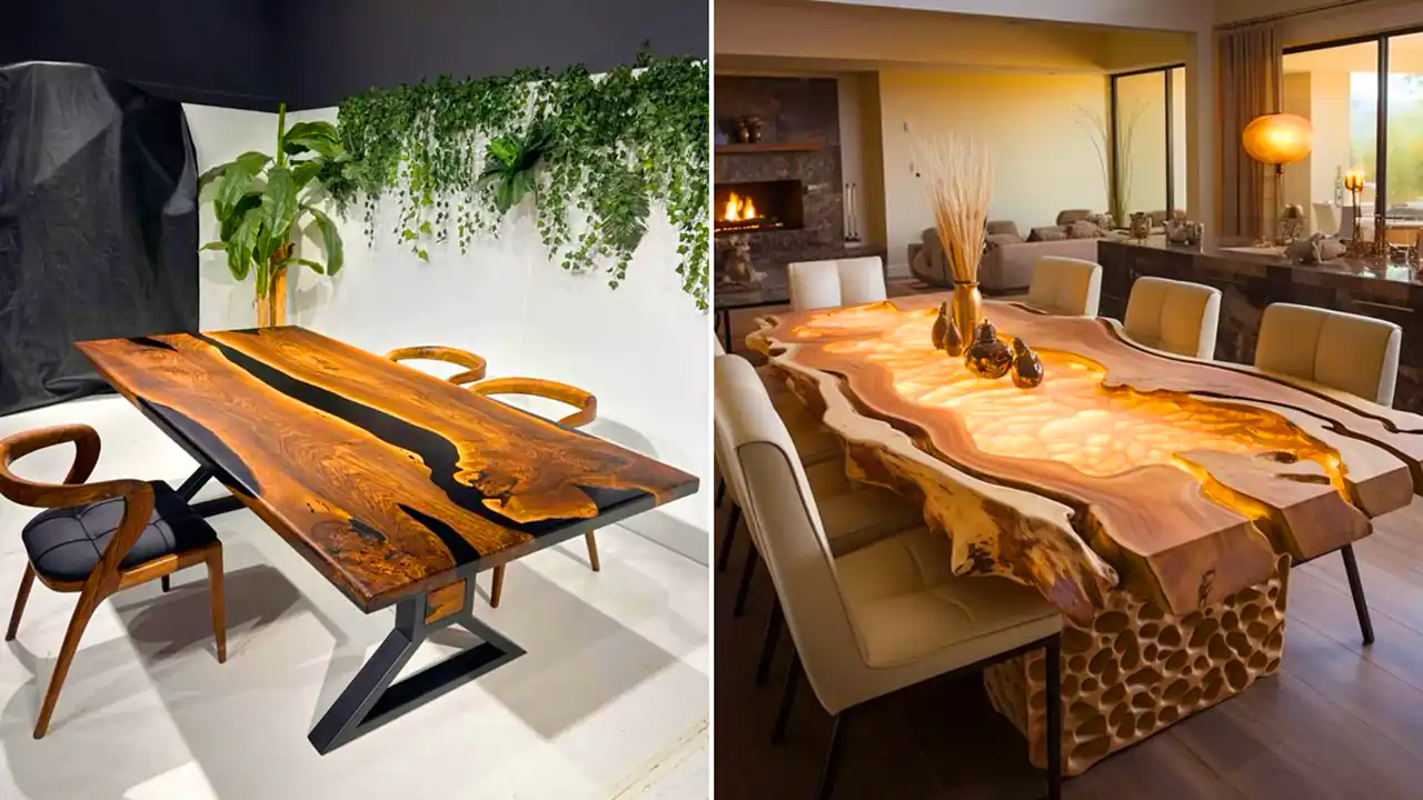 میز تنه درختی برای غذاخوری