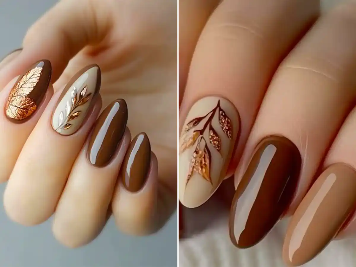 مدل ناخن قهوه ای ترند